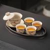 Набор для чая Firestone Gaiwan: Высококачественный керамический чайник, чашка, чайник с ручкой для заваривания чая дома или в офисе.