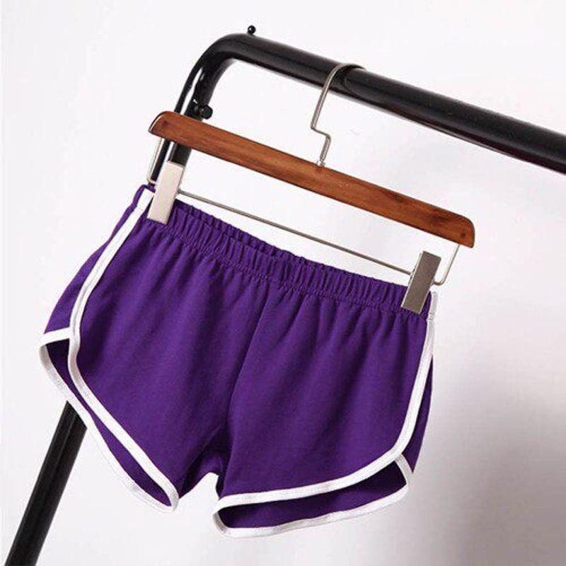 New Fashion Export Sports Shorts Women's Home Casual Solid Color Fashion Yoga Beach Pants Candy Color Hot Pants