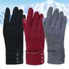 Women Thicken Windproof Skiing Gloves Plus Velvet Touch Screen Gloves Driving Mittens
