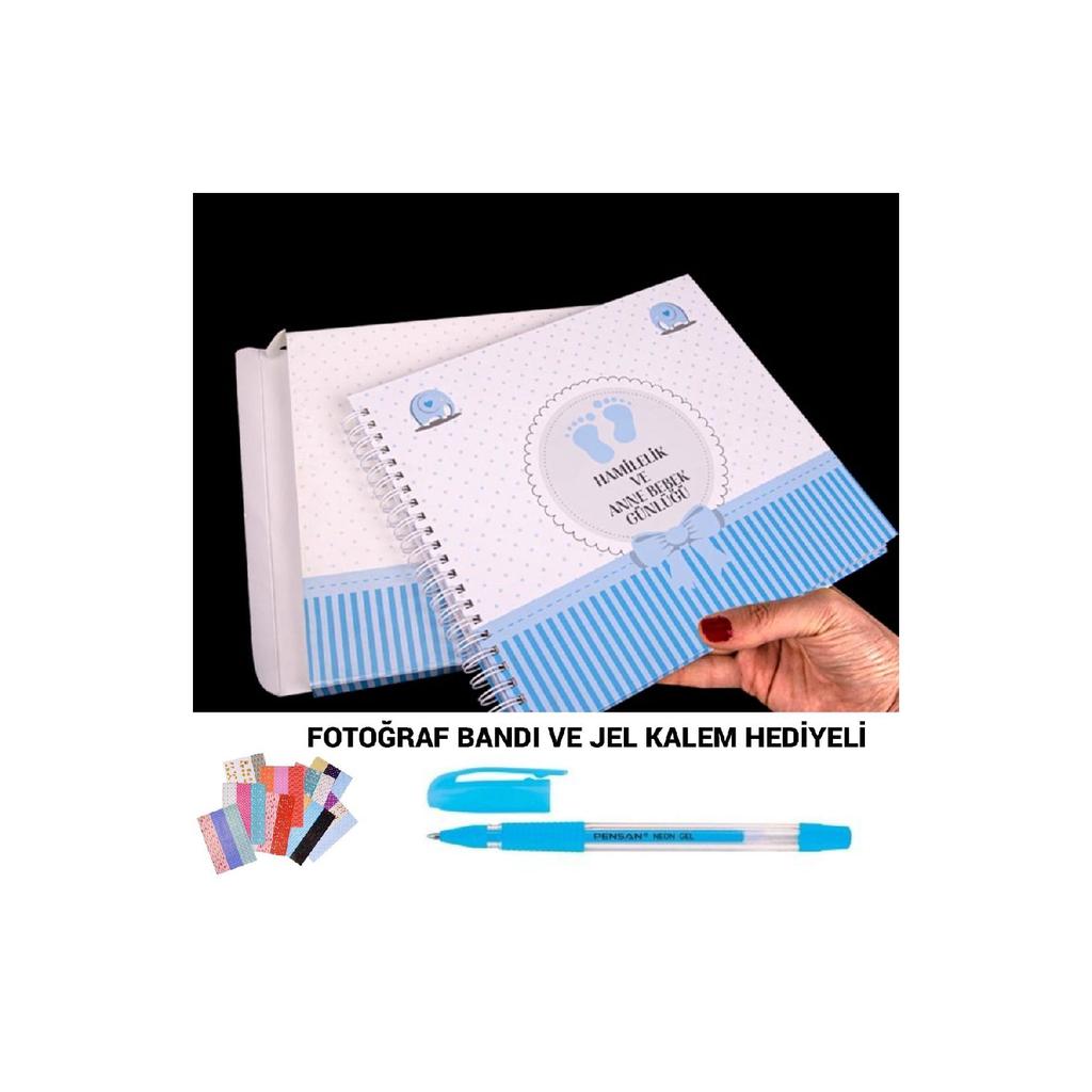 Книга-память «Дневник беременности и матери и ребенка» в штучной упаковке — с фотолентой и гелевой ручкой в ​​подарок