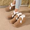 New Women's Suede Snow Boots - Faux Fur Ankle Boots with Metal Buckle Strap, Waterproof Winter Boots with Non-Slip Sole
