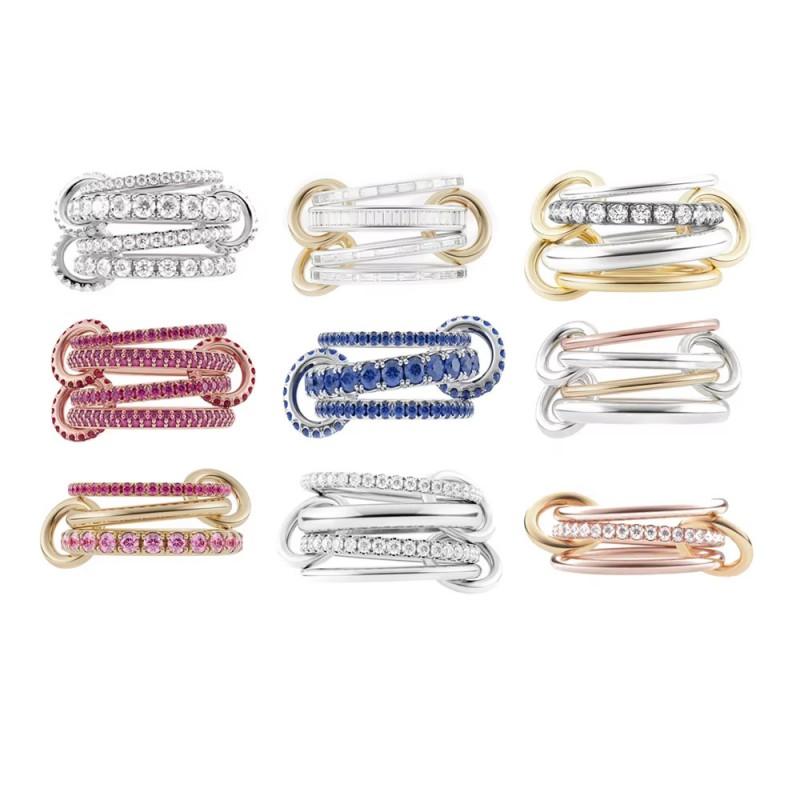 Stackable Zircon Rings Set High Quality Versatile Creative Womens Finger