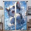 Anti-mosquito Curtains for Camera Cute Cartoon Cat Curtains Child Room Window Curtain for Room 2 Panel Partition Shades Living