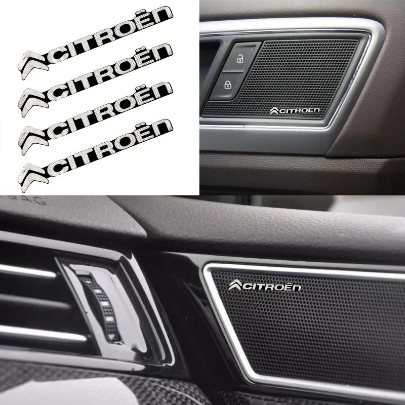 4/10pcs Hi-Fi Speaker audio Speaker 3D Aluminum Badge Emblem Stereo Stickers For Citroen C1 C2 C3 C4 C5 C6 C8 C4L DS3 DS4 DS5LS ami256