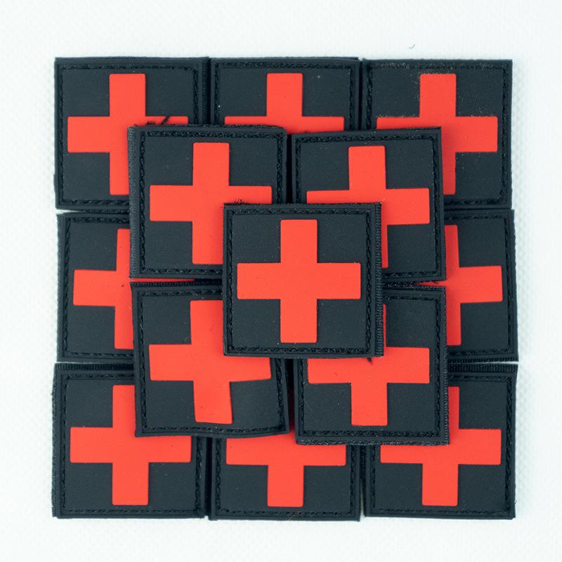 ПВХ патч на липучке с красным крестом для наружного спасения и тактического снаряжения