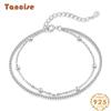 Танциз женский циркон стерлингового серебра 925 пробы ювелирные изделия геометрический браслет из бисера-цепочки модный тонкий свадебный подарок для подруги