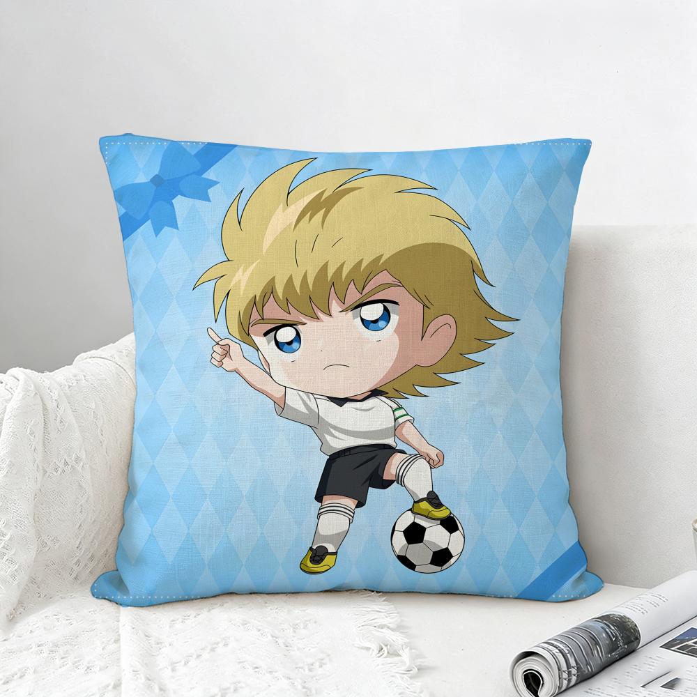 Anime Captain Tsubasa Cushion Cover Natural Linen Pillowcase Set AllinOne Decor for Sofa Bedroom Chair