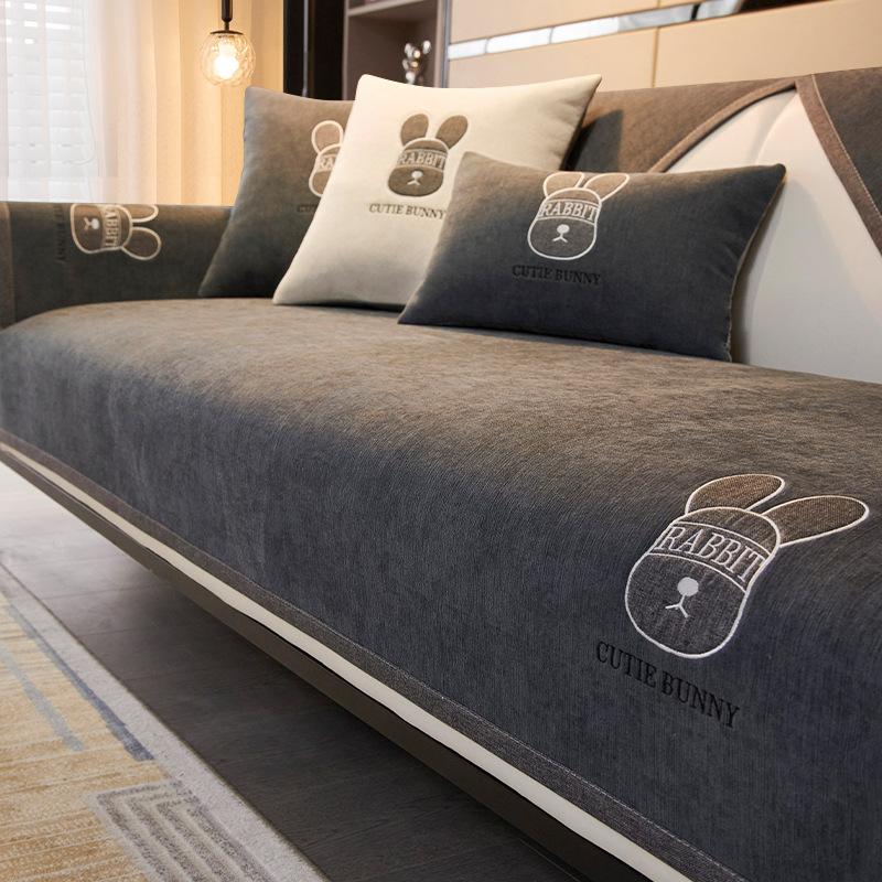 Легкая роскошная диванная подушка из синели, универсальная подушка для сидения на все времена года, новый стиль, противоскользящий кожаный чехол для дивана, тканевое полотенце