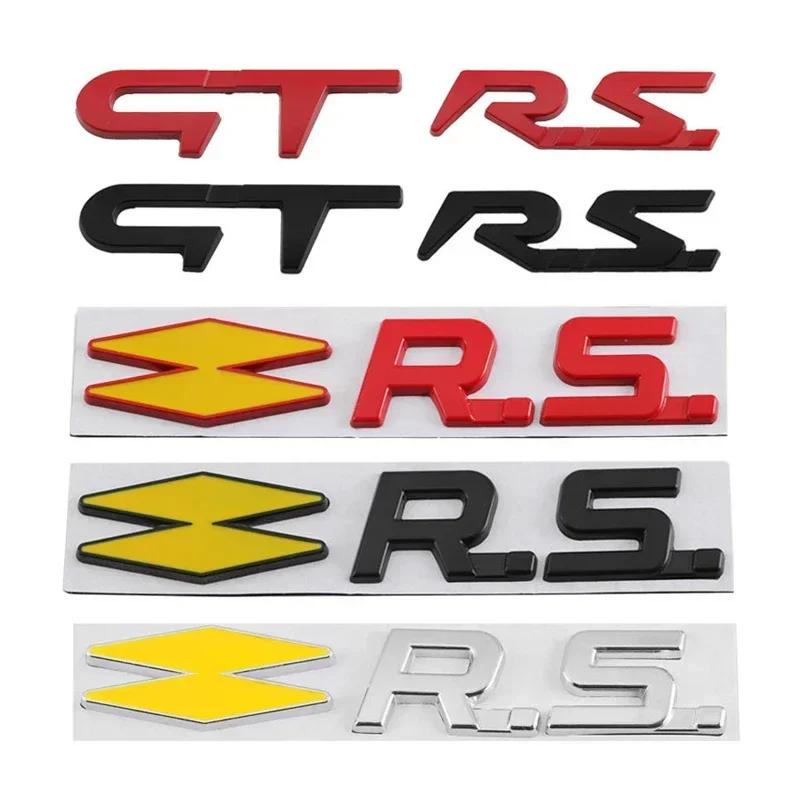 3D Metal GT RS Line Emblem Badge Rear Trunk Side Sticker Decals for Renault Logan Clio Megane Captur Twingo Duster Kadjar EE2
