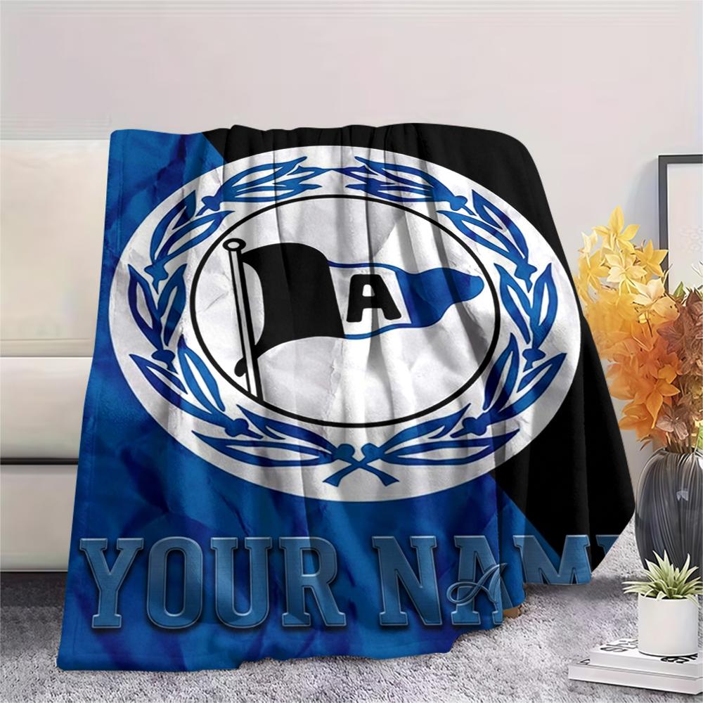 1 шт. Индивидуальное имя DSC Arminia Bielefeld Узорное фланелевое одеяло Подходит для всех сезонов для домашнего декора Тепло и комфорт Подарки Праздничный подарок_xia