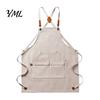 Multi Pocket Garden Apron Waterproof Kitchen with Pockets, Chef Cooking for Men Women, Oil Resistant Cross Back Work Barista, Gardening, Painting