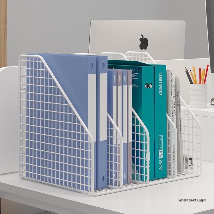 Large Metal Desk Organizer: File Shelf & Storage Box for Office Archives