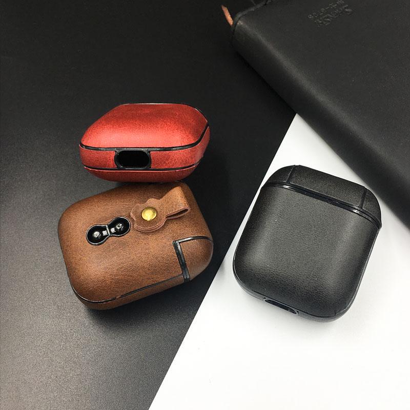 Чехол из искусственной кожи для Airpods 1 2, чехол для гарнитуры AirPods2, защитный чехол для гарнитуры, аксессуары