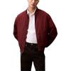 Solid Color Spliced Comfortable Baseball Collar Drop Shoulder Long Sleeve Jacket Unisex Jacket Rust 40EM525-XVK