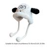 Winter Keep Warm Plush Bucket Hat Ladies Windproof Commute Camping Skiing Fisherman Cap Cute Big Eyes Hat for Girlfriend  White