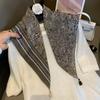 Polka Dot Silk Scarf Women'S High-End Small Square Scarf Fashion Versatile Sunscreen Shawl Scarf Fringed Decorative Scarf