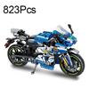 MOC City Technical Super Motorcycle Racing Motorbike Model Building Block DIY Locomotive Brick Toys for Children Boys Gifts