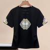 Женский укороченный топ с вышивкой в китайском стиле, с коротким рукавом, стройнящий