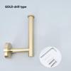 3colors Gold Silver Bathroom Tissue Wall Mount Drill Black Wc Stainless Toilet Roll Paper Towel Holder Organizers Rack Hanger