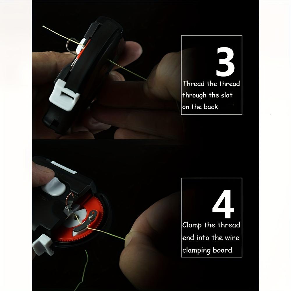 Автоматическая машина для вязки рыболовных крючков, портативный инструмент для вязки лески, универсальная адаптация, красный - идеально подходит для быстрой и удобной организации рыболовной лески