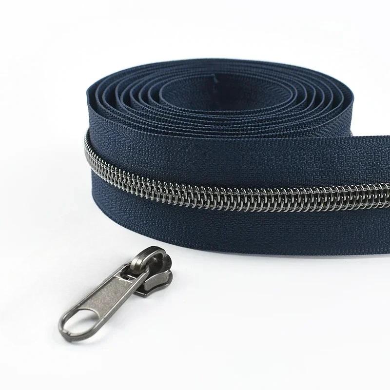 2/3/4/5M Meetee 5# Nylon Coil Zipper Tape + Zippers Slider Head for Garment Sewing Zip Closure Repair Kit Replacement Accessory