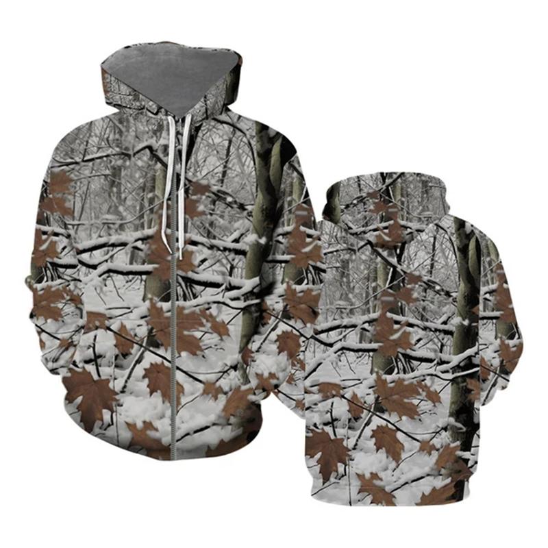 Модные мужские толстовки с капюшоном с лесным камуфляжным принтом и графикой для активного отдыха на весну, повседневные, свободного покроя, с капюшоном, пуловеры на молнии