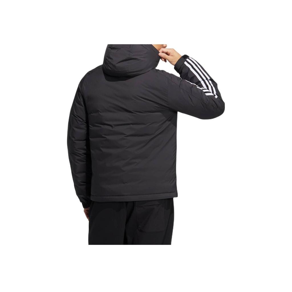adidas Однотонная полосатая куртка с логотипом и капюшоном на молнии, мужская верхняя одежда, черный HN2123