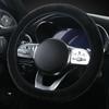 Зимний автомобильный короткий плюшевый чехол на руль универсальный теплый и нескользящий чехол на руль