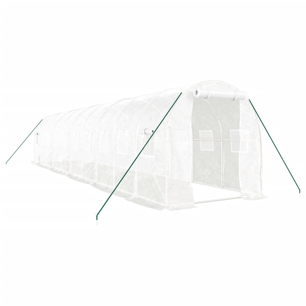 Greenhouse with Steel Frame White 20 m² 10 x 2 x 2 m