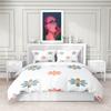 White Flowers Style - Digital Printed Duvet Set - Polyester - Bedroom Decor -1 Bed Cover +2 Pillowcases (no Pillow Core)