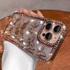 3D Модный Электроplated Бабочка Блеск Алмазный Чехол для Телефона для IPhone 17 16 Pro Max 15 14 13 12 11 Прозрачная Задняя Крышка