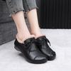 Женская зимняя мягкая теплая обувь, женские нескользящие однотонные хлопковые туфли на плоском каблуке большого размера