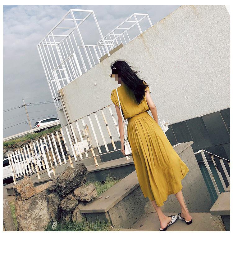 Summer 2023 Women's Korean Style Chiffon Over-the-Knee Fairy French Dress