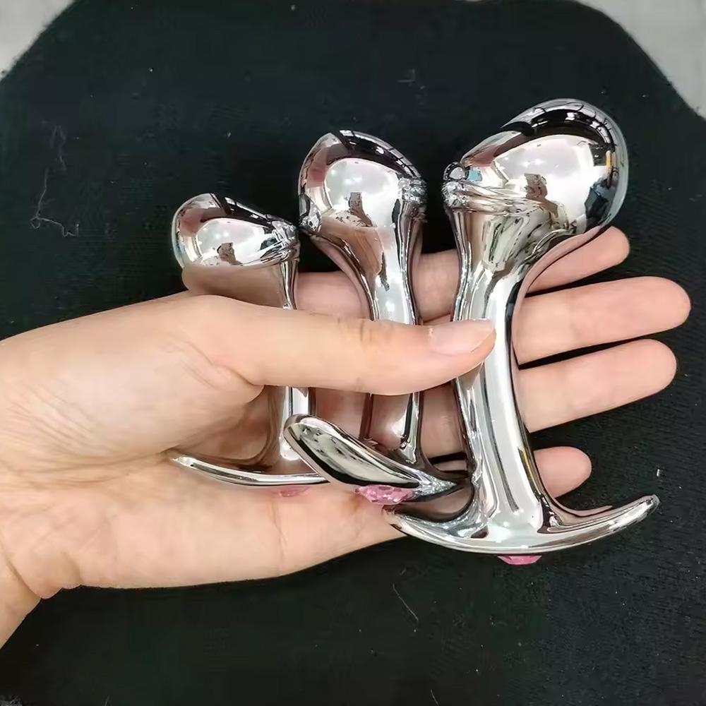 Металлическая стальная анальная пробка для точки G, массажер простаты, секс-игрушки для мужчин и женщин