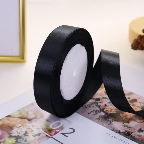Атласная лента для рукоделия, 25 ярдов, гладкая сплошная цветная устойчивая к разрыву лента шириной 2 см для праздника, вечеринки, рождественского торта, подарочная упаковка, декоративная лента