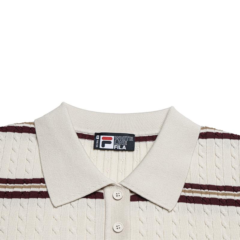 Fila Женский укороченный свитер с косами и полосками с коротким рукавом F11W638403F-IV