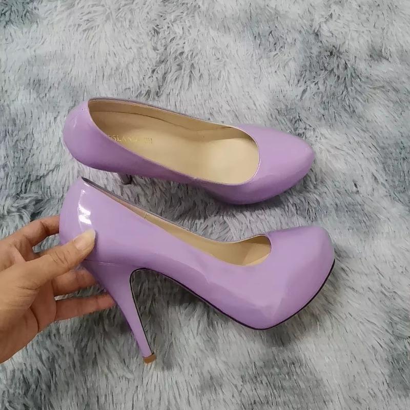 Новые женские туфли-лодочки осенние туфли с круглым носком на высоком каблуке модные сексуальные туфли на каблуке 12 см на банкетной платформе туфли-шпильки свадебные туфли для выпускного вечера больших размеров