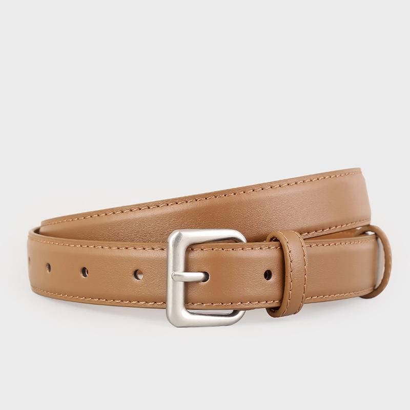 Простой женский тонкий ремень с пряжкой-штифтом, женский ремень для сочетания с рубашкой, платьем, поясной ремень