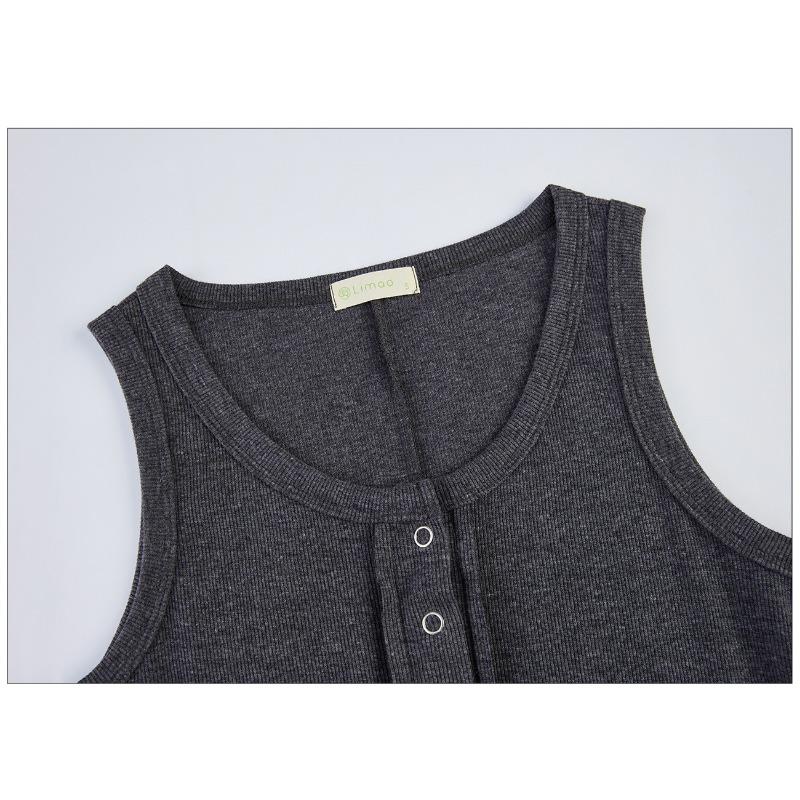 Advanced Sense of Высококачественное платье-жилет из толстой хлопковой нити, женское летнее облегающее платье с разрезом и тонкими подтяжками, длинное платье