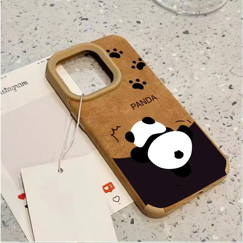 Cute Panda Pattern Phone Case For iPhone 17 Pro Max 16E 15 Pro 14 13 12 11 Mini AIR XS XR XS 8Plus Phone Cover