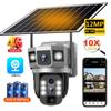 LS VISION 12MP 3 Lens 4G Solar Camera Outdoor Waterproof PTZ IP CCTV Video Surveillance Cameras HD Smart Home Security 360 Monitor Camera