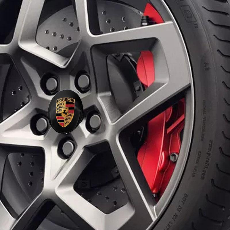 4 шт. 56 мм Алюминиевая наклейка на центр колеса автомобиля Наклейка на ступицу Для Porsche Boxster Cayenne Panamera Macan Cayman 911 918 996 917 991