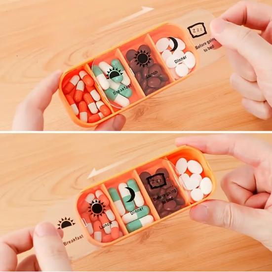 Yousheng Extra Large Weekly Pill Organizer Medicine Box Compact Design Portable 7-Day Slots Pill Container Travel Separate Pill Case