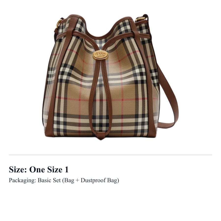 Burberry Cotton Bucket Bag, Shoulder Bag, Crossbody Bag Small Women's Archive Beige 81289561