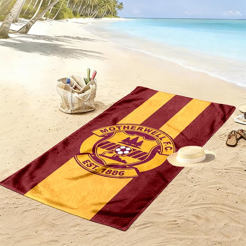 Motherwell FC Print Beach Towel, Large Soft Quick Dry Towel for Beach Camping Swimming