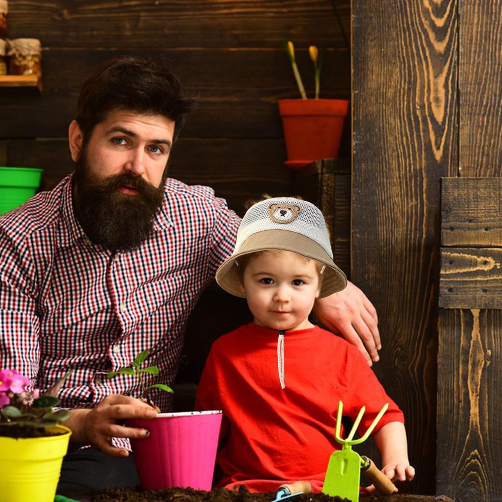 Baby Sunshade UV Bucket Baby Safari Sun Commuting To Playing In the Summer [Kingsiely] Hat, Hat, Protection, Hat, Hat, Mesh, Bear, Adjustable,