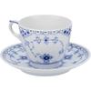 ROYAL COPENHAGEN Blue Fluted Half Lace Coffee Cup and Saucer, White, 180ml (Officially Imported) 1102071