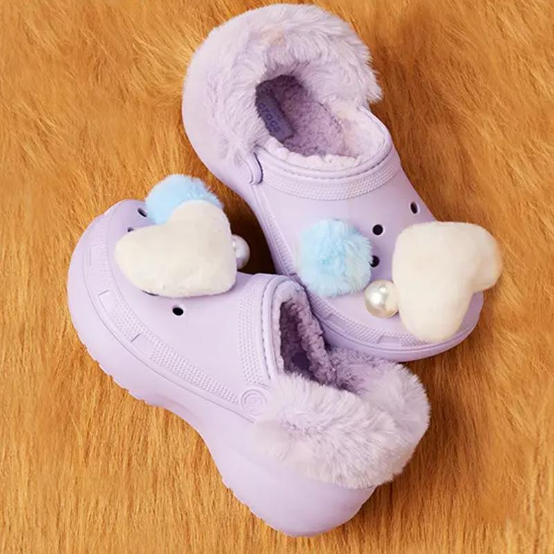 Crocs Простые универсальные клоги на флисовой подкладке Женская обувь Светло-фиолетовый 210691-530