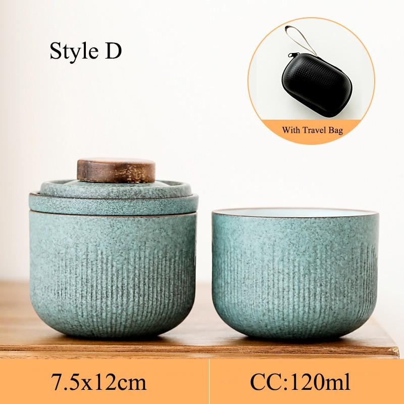 Набор для чая Кунг-фу Портативный Один чайник Две чашки Керамическая Быстрая чайная чашка