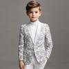 Детские Модные Пиджаки Блейзеры с Золотыми Блестящими Пайетками и Цветочным Узором